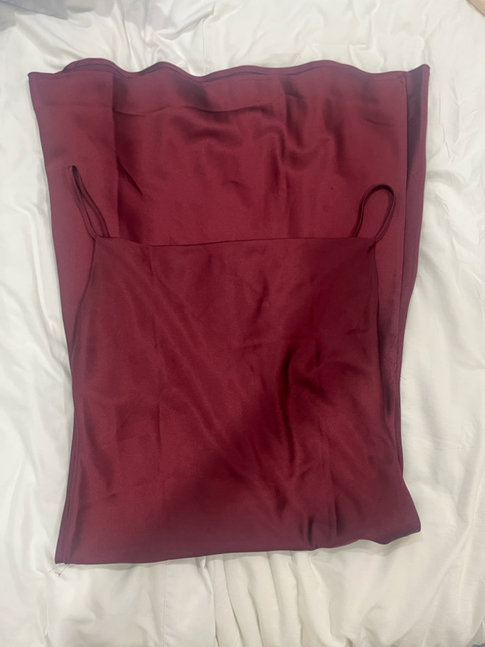 Silky Burgundy Slip Cami Dress